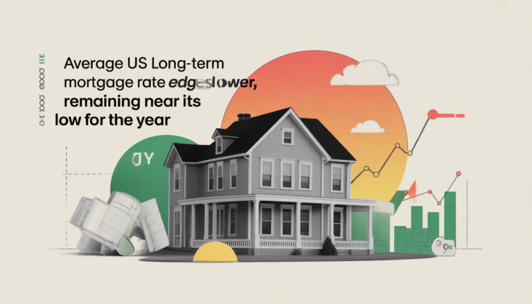 Average US long-term mortgage rate edges lower, remaining near its low for the year